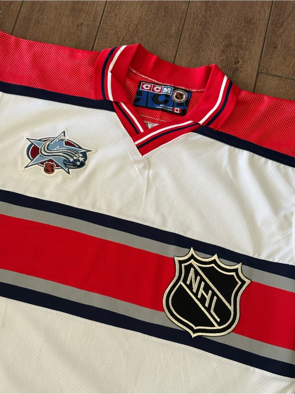 CCM Vintage NHL Avalanche All-Star Game Team North America Hockey Jersey Sz L - Picture 2 of 6